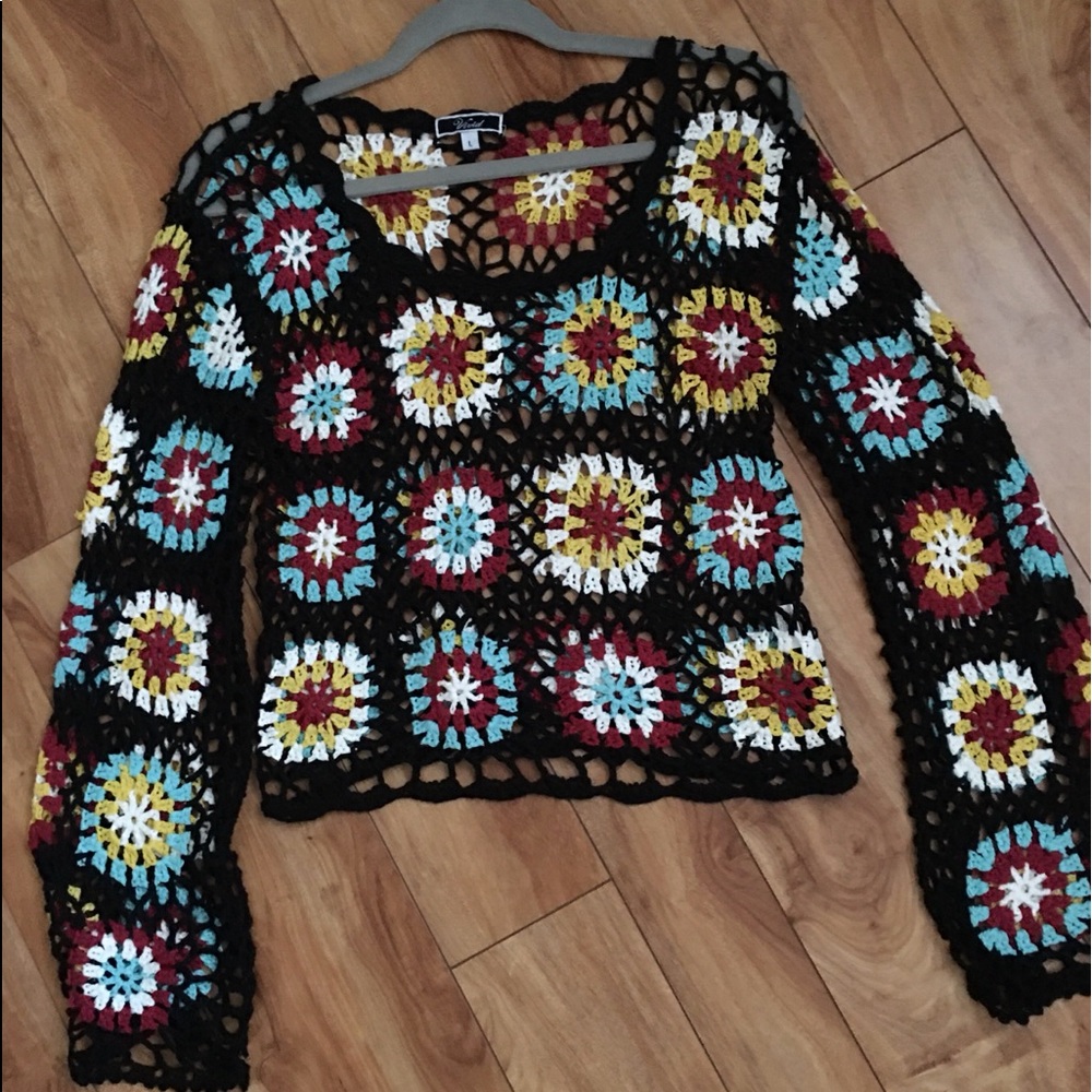 Boho floral crochet top